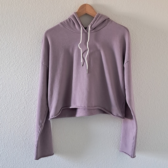 MATE the Label Cropped Hoodie Sweatshirt French Terry Eco Workout Gym - Picture 2 of 8